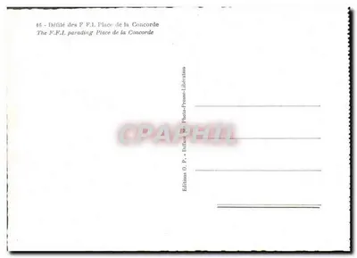 Desfile das F.F.I. — Praça da Concórdia — Edições O.P. - Distribuído por Photo-Presse-Libération — Verso