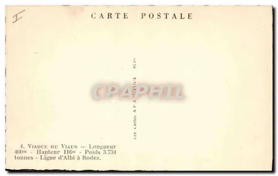 Le Pont du Viaur — Évreyron 1949 — ARA — Rewers