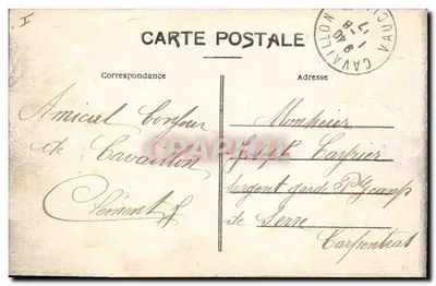 Bilhete postal antigo Ponte sobre a Durance Cavaillon — Verso