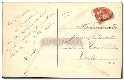 Cartolina d'epoca Fantasia Fiori Gabbiano — Verso