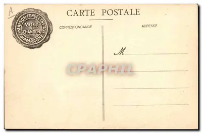 Le Déjeuner des Vendangeurs à Épernay — scène de vendanges dans les vignes — éditeur Moët et Chandon, n° A — Rückseite