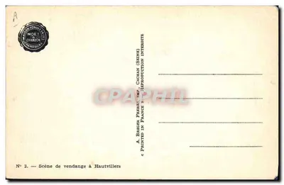 Vendange à Hautvillers — scène de récolte en vignoble — éditeur A. Brecqer Frères, Imp. Cachan (Seine) — Reverso