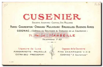 O Mandaradin — Apéritivo com laranjas mandarinas — Cusenier & Cie — Verso