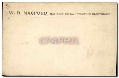 Publicidade para a relógio elétrico do engenheiro Macford — desenho de V. Bianco — Verso