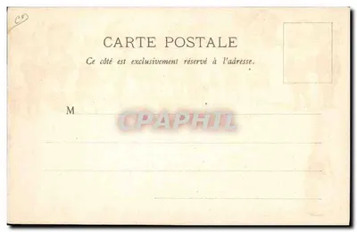 Caricatuur van mannen in pak — Administratie van Mineralenwater van Mont Pillat, te Pelussin (Loire) — Uitgever niet zichtbaar — Achterkant