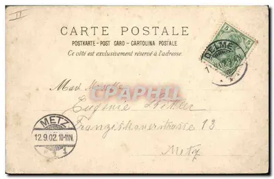 Couple au restaurant — scène intime — éditeur CHICORÉE & ARLATTE & CIE, CAMBRAI — Verso