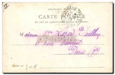 Paris, Conciergerie, Mercado de Flores — pintura de Georges Stein — n° 1000 de 1910 — Verso