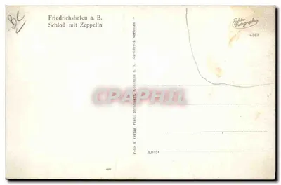Friedrichshafen a.B. — Cung điện với Zeppelin — Ảnh của Franz Prollauer — Mặt sau