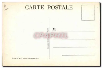 Spahis em reconhecimento — Georges Lang, Paris — n° A — Verso