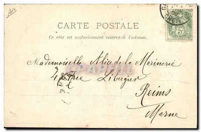Ferma w Berry — widok fermy z kobietą i zwierzętami — wydawnictwo Lefèvre, rue Porte-Jaune, 14, Bourges — Rewers