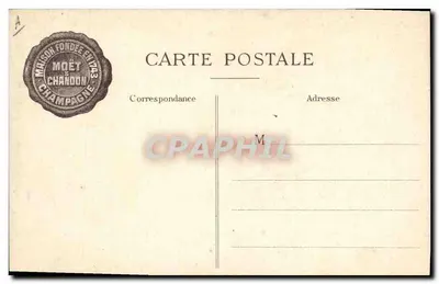 Estatua de Dom Pérignon — Creador del vino de Champagne — Editor E. Plantet, Ay — Reverso