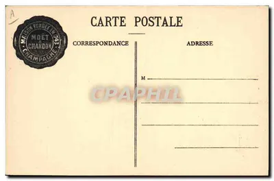 Moët et Chandon — Versandraum — Foto. Em. Choque, Verleger, Epernay — Rückseite