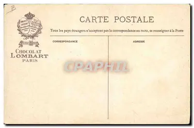 Celebração do Rei — Chocolat Lombart — Editor Chocolat Lombart, Paris — Verso