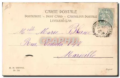 Dziewczyna z dwoma świniami — Marie Antoinette Gauvry — M. M. Vienne, Nr. 194 — Rewers