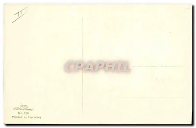 Dwa dzieci z koszykiem z kwiatami — kartka życzeń — P.T.L. Collection, nr 120 — Rewers
