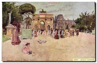 Paris, Cour du Carrousel — vista pintada por Glorces Stein — Paris, Toulouse