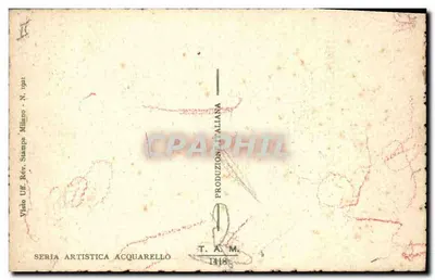 Flores violetas — ilustração aquarelada — Vitto U.F. Stampa Milano — Verso