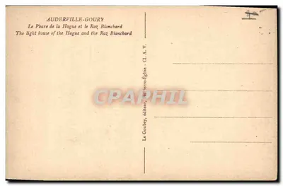 Molo w Hague i Raz Blanchard — Auderville-Goury — wydawca Le Goubey, seria Sérierte-Église - Cl. A. V. — Rewers