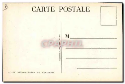Geschutte auto's van de cavalerie — Georges Lang, Parijs — n° M — Achterkant