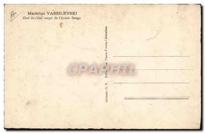 Mariscal Vassilevsky — Chefe do Estado-Maior do Exército Vermelho — Edições O.P. Distribuidor Photo Presse-Libération — Verso