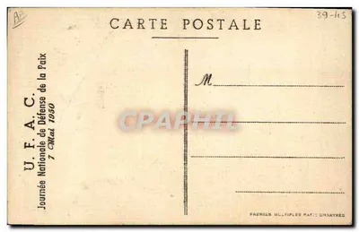 Oradour-sur-Glane — ruínas após a tragédia — desenho de André Galland — Verso
