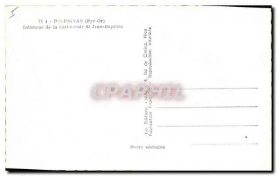Wnętrze katedry św. Jana Chrzciciela — Pégnyan (Pyrénées-Orientales) — Wydawnictwo « MAN » — Rewers