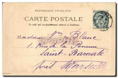 Bilhete postal antigo Folclore Vinho Vinhedo Colheita Champagne Mercier Criança — Verso
