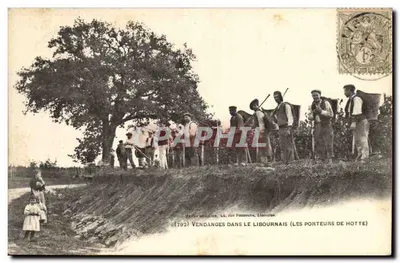 Vendanges no Libournais (Os Carregadores de Cestas) — (792) — Impressora G. Fournoue, Libourne