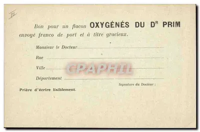 Carta postal farmacêutica — Senhor Tronche, farmacêutico de 1ª classe — Paris (17º) — Verso