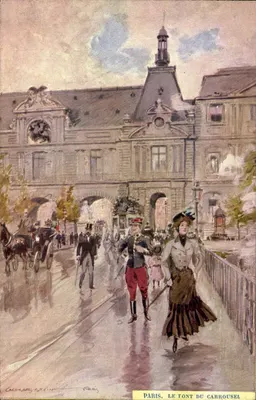 Paris. O Ponte do Carrousel — ilustração de Georges Stein