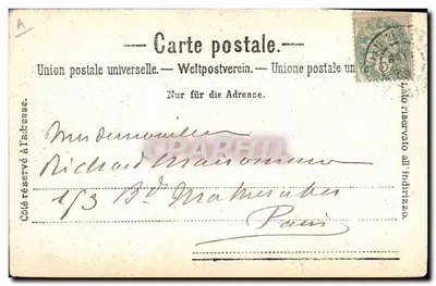 Evian-les-Bains — vue du port avec un bateau à vapeur et un phare — Charnaux Frères & C°, Genève, n° 5250 — Verso