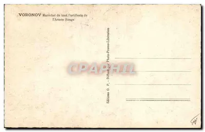 Maréchal Voronov — Maréchal do Exército Vermelho — Edições O.P. — Verso