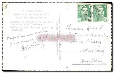Arronches-les-Bains — 1944 — Porto de Winston-Churchill — vista tirada da villa « les Tourelles » — Verso
