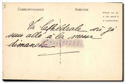 Clermont-Ferrand — Interior da Catedral — I.L. n°144 — Verso