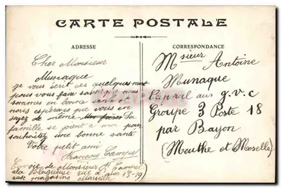 Ritratto di un giovane uomo — cartolina postale personalizzata — François Campel — Verso