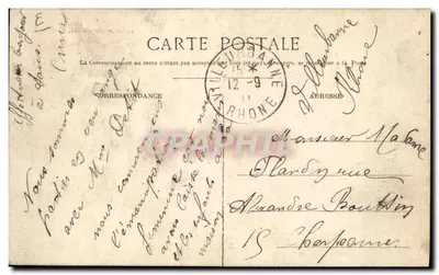 Zbieranie winogron w Beaujolais — E. Villefranche — Rewers