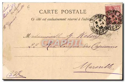 Zbieranie winogron w Char-les-Ventanges — N. E. Pylle, wydawca, n° 4 — Rewers