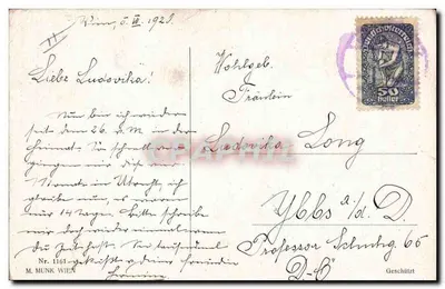 Koń i szczeniaczek za ogrodzeniem — owce — M. MUNK WIEN, n° 1161 — Rewers