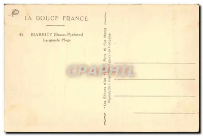 Biarritz — La Grande Plage — Les Éditions d'Art V. Martel — Rewers