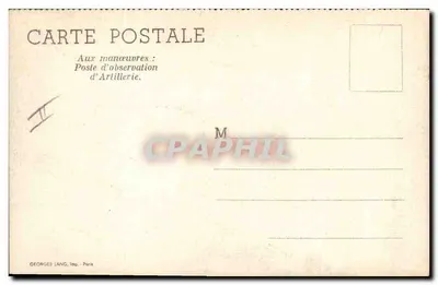 Posta obserwacyjna Artylerii — W manewrach — Georges Lang, wyd. Paryż — Rewers