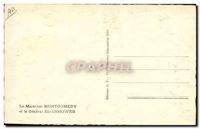O Marquês Montgomery e o General Eisenhower — Edições O.P. - Serviço de Foto-Informação Aliada — Verso