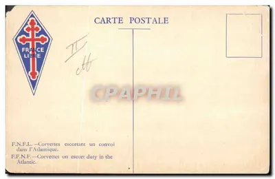 Corvettes escortant un convoi — F.N.F.L. — éditeur France Libre — Verso