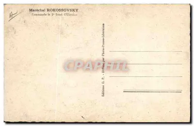 Maréchal Rokossovsky — retrato militar — Éditions O.P. Photo-Presses-Libération — Verso