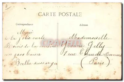 A Auvergne pitoresca — Dançarinos em trajes tradicionais — Editor: Bourree d'Auvergne, n° 3197 — Verso
