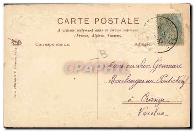 Goed jaar — bloemmotief — uitgever K. F. Editeurs Paris, serie 0198 bis — Achterkant