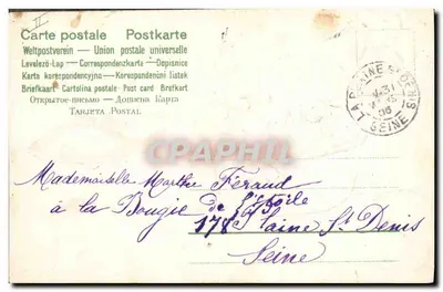 Bukiet fioletów — 1 kwietnia — wydawca Maria Béimon — Rewers