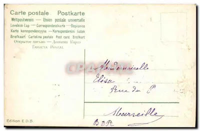 Koło i trójkąty — Karta życzeń — Wydawnictwo E.D.B. — Rewers