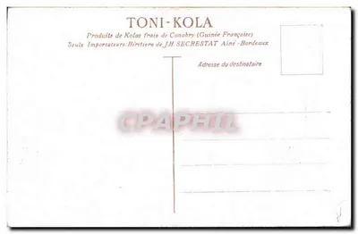 Karykatura zdumionego mężczyzny — Toni-Kola — rysunek G. Stephaneau & Oilette — Rewers