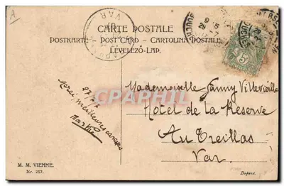 Cztery młode kobiety w strojach balowych — scena bukoliczna — M.M. Vienne, n° 257 — Rewers