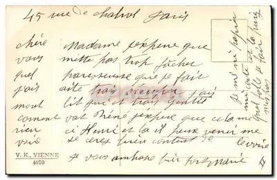 Meisje met kuikens — Pasen — uitgever V.K. Wenen, n°4070 — Achterkant